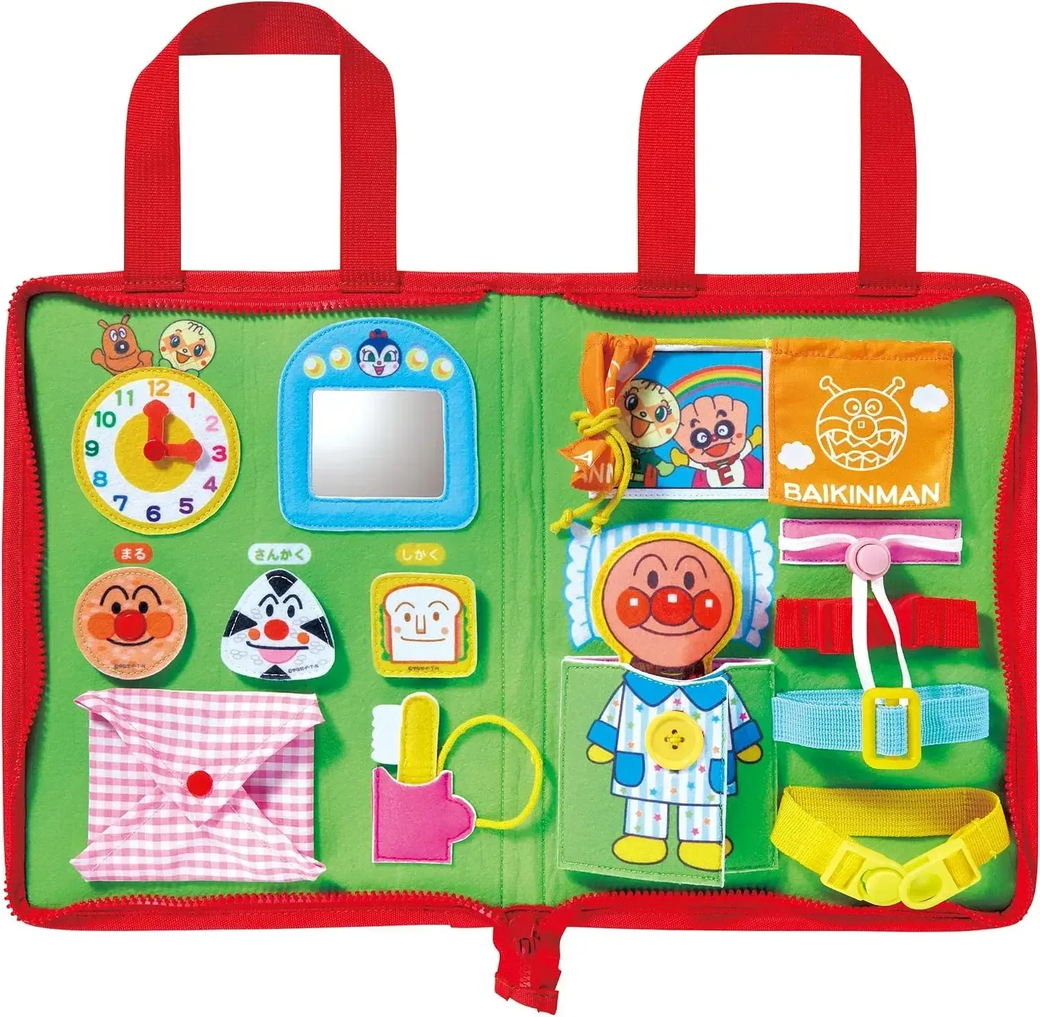 Agatsuma Anpanman Busy Bag Button Zipper Tie Toy Age 2+