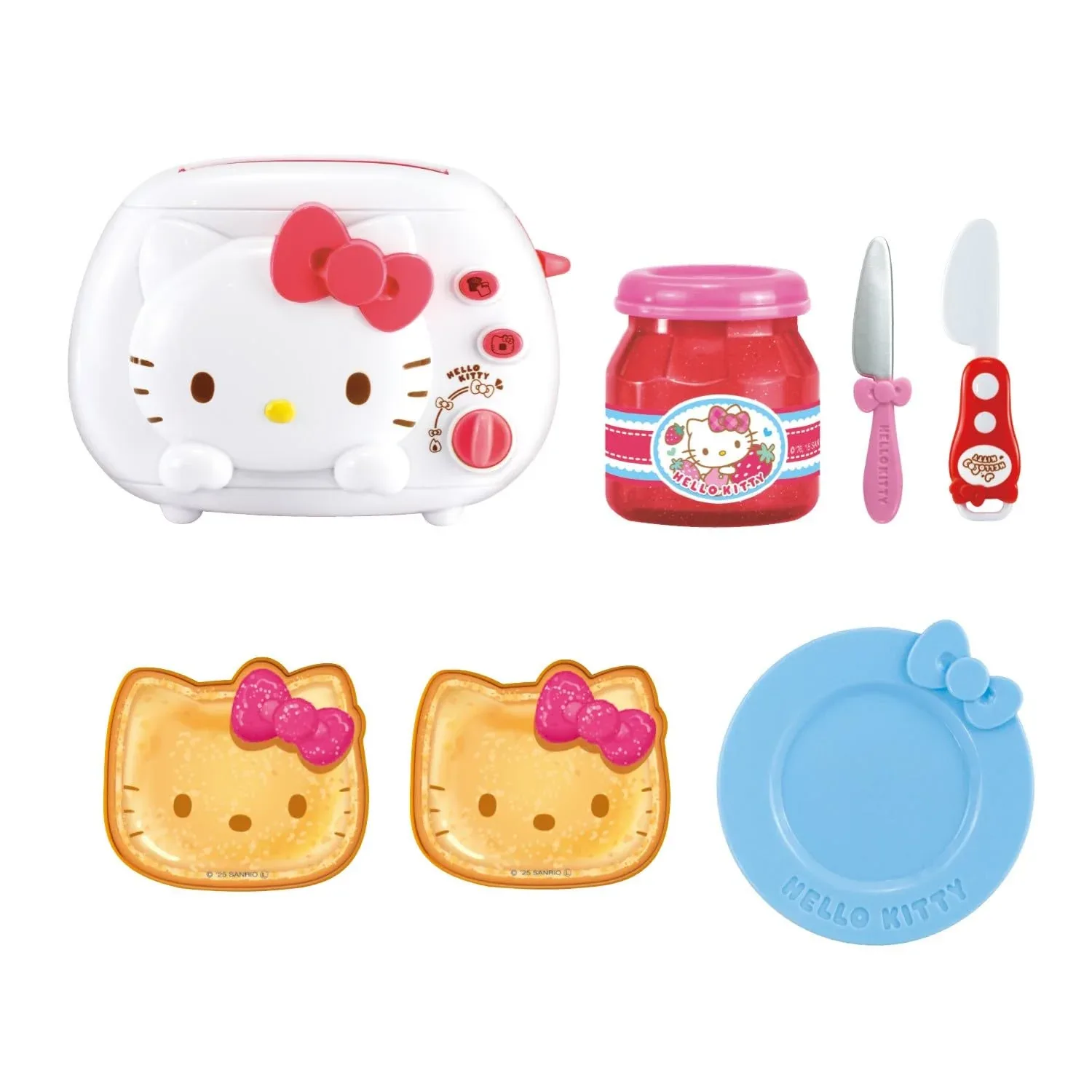 Bandai Hello Kitty Pop Up Bread Toaster Set for Kids Baking Fun