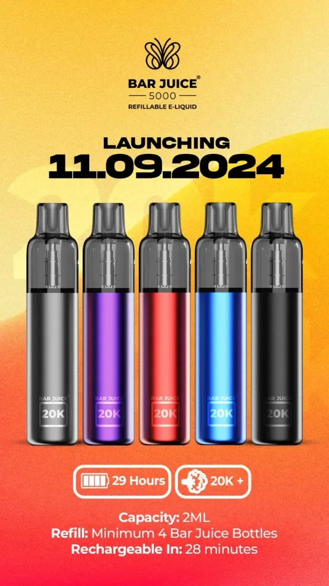 Box of 10 | Bar Juice 5000 Refillable Starter Vape Kit