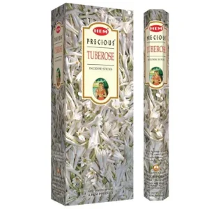 HEM Precious Tuberose 9″ Incense Sticks – Hex Box (20g)