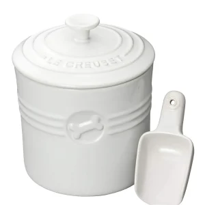 Le Creuset White Pet Food Container with Scoop Official Japanese Product