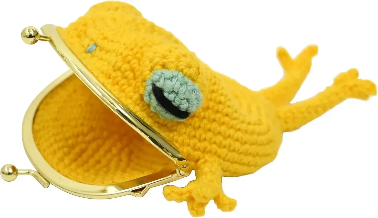 Naska DIY Hand-Knit Frog Pouch Kit Yellow Cotton Thread HT-15
