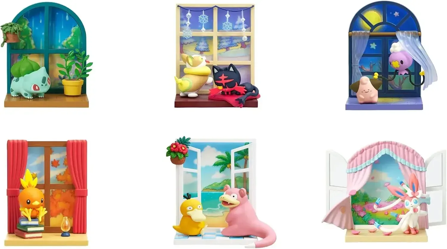 Re-Ment Pokemon Windowsill PVC Figure Box Display Collectible