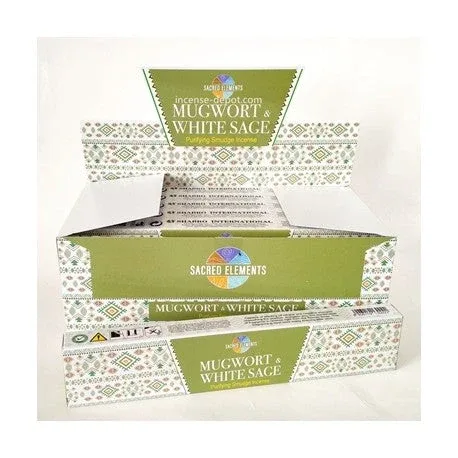 Sacred Elements – Mugwort & White Sage Premium Hand-Rolled Masala Incense (15g)