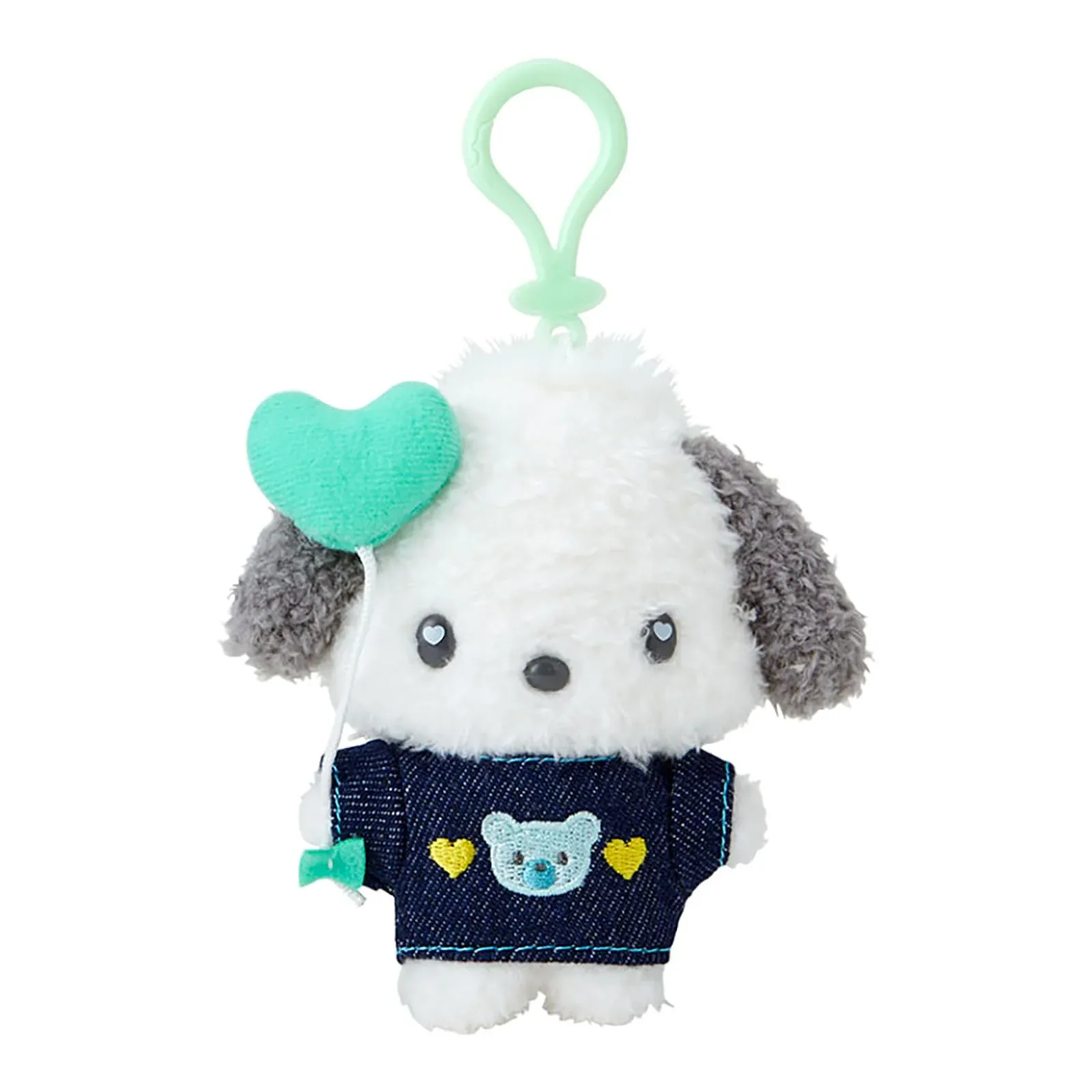 Sanrio Pochacco Denim Patch Mascot Holder Plush Keychain 182672