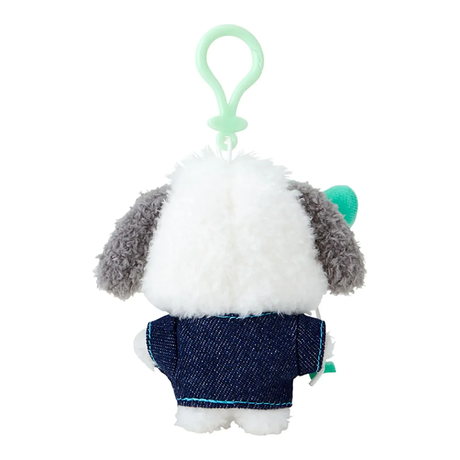 Sanrio Pochacco Denim Patch Mascot Holder Plush Keychain 182672 - Image 2