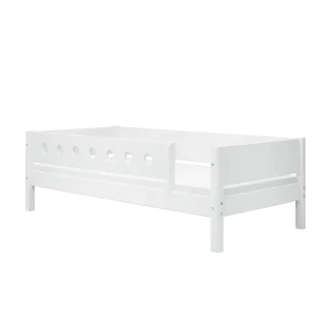 Single Bed with Safety Rail, 90x200 cm, White