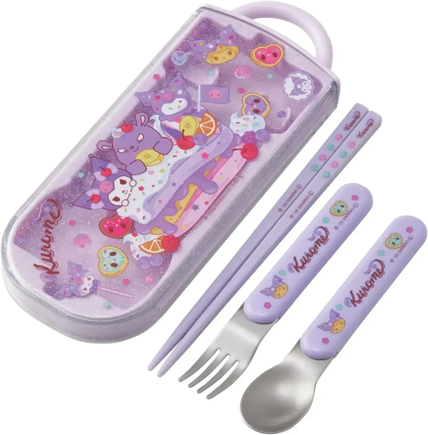 Skater Japanese Kids' Sanrio Kuromi Lunch Utensil Trio Set