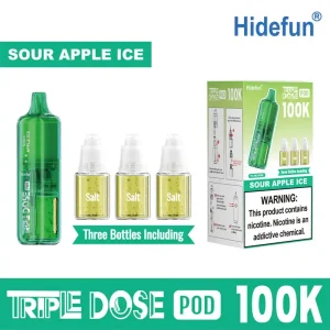 Sour Apple Ice - Hide Fun Triple Dose 100K Disposable Vape Pod