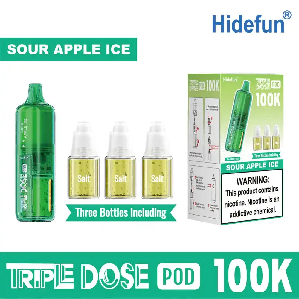 Sour Apple Ice - Hide Fun Triple Dose 100K Disposable Vape Pod