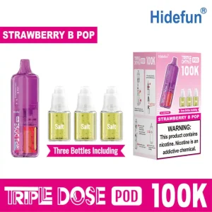 Strawberry B Pop - Hide Fun Triple Dose 100K Disposable Vape Pod