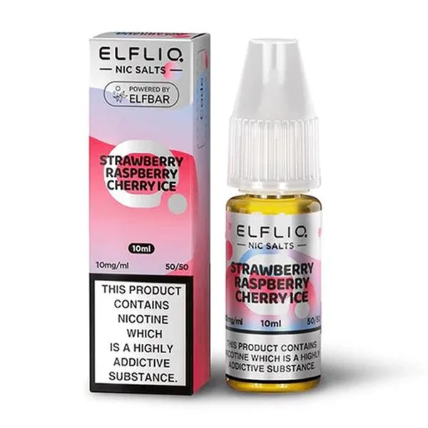Strawberry Raspberry Cherry Ice Nic Salt E-Liquid by Elfliq