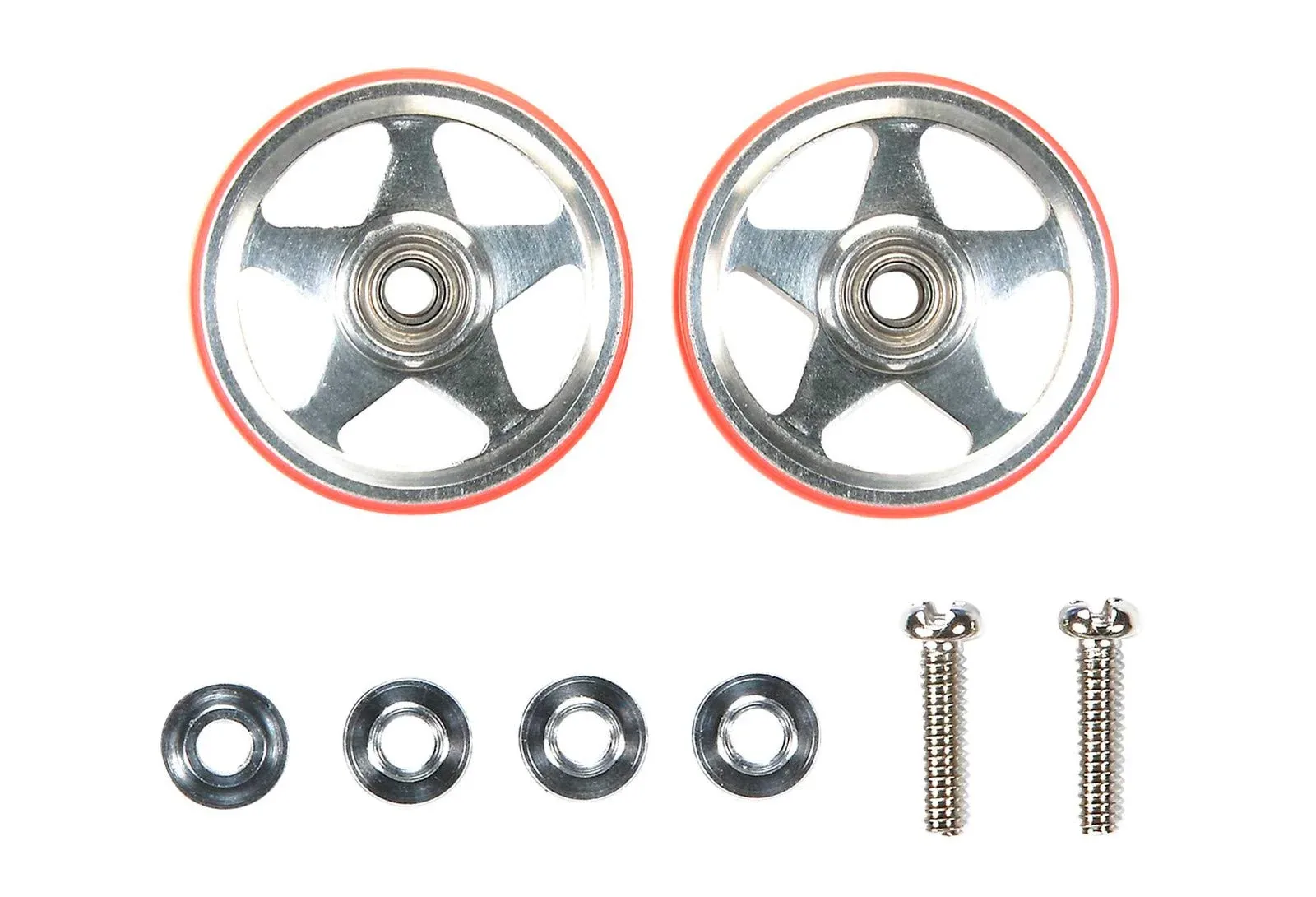 Tamiya Mini 4WD 19mm Aluminum Bearing Roller Red 5 Spoke 95396 Special Edition