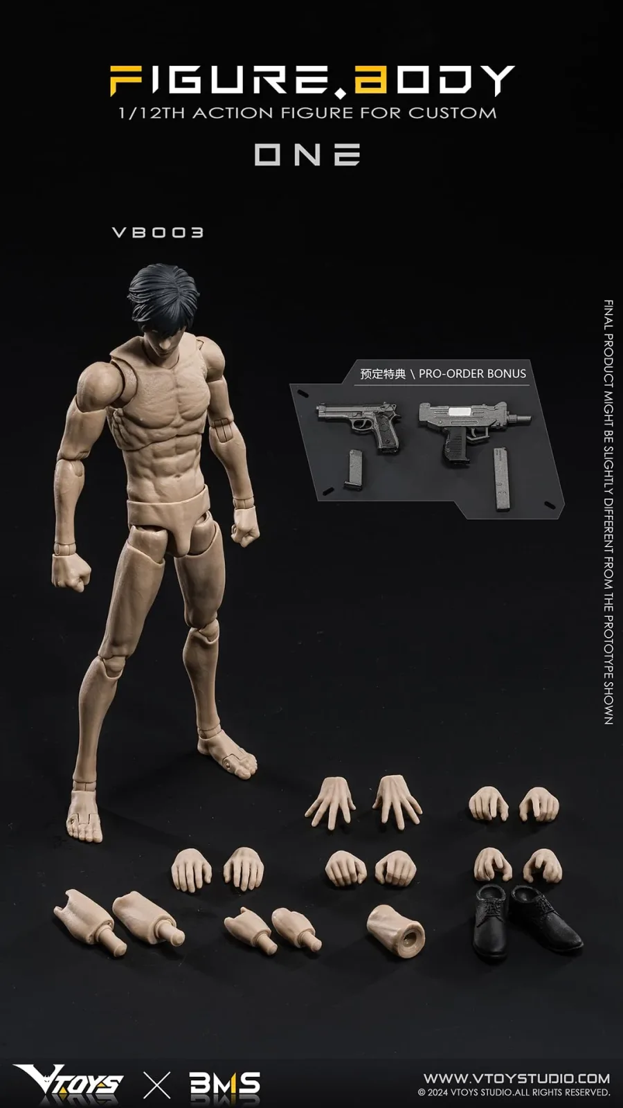 Vtoys X Bms Posable 1/12 Action Figure Vb003 Yellow Skin Japan Model - Image 2