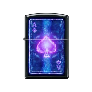 Zippo Lighter - Black Light Ace of Spades