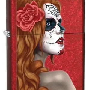 Zippo Lighter - Day of the Dead Candy Apple Red