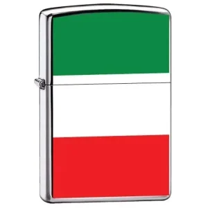 Zippo Lighter - Flag of Italy High Polish Chrome