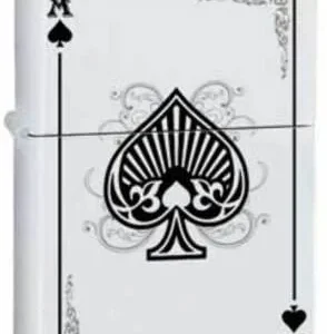 Zippo Lighter - In Spades White Matte