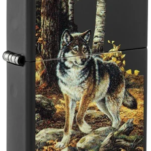 Zippo Lighter - Wolf in Fall Woods
