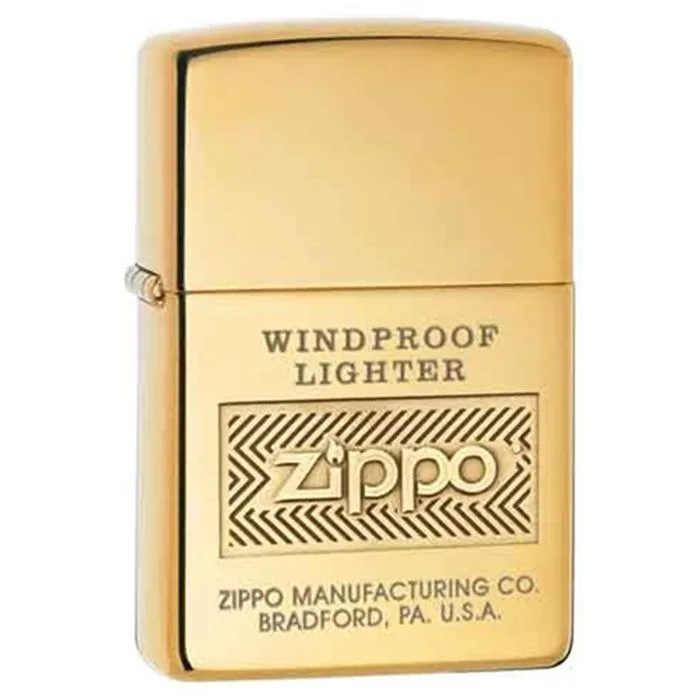 Zippo Lighter - Zippo Stamped Double Lustered High Polish Brass